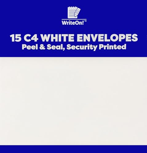 15 C4 White Envelopes – A4 Unfolded – Peel & Seal – 80gsm – 324 x 229 mm