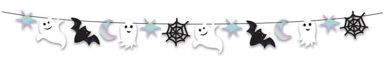 π Halloween Bunting β 2 Metres β Ghosts, Bats, Stars, Moons & Spider Webs β Pre-Strung & Reusable Party Garland