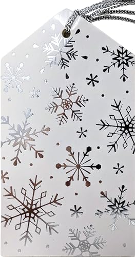20 Silver Christmas Gift Tags – Elegant Festive Labels with Pre-Attached String (11.5 × 6.2 cm) - You Love a Bargain