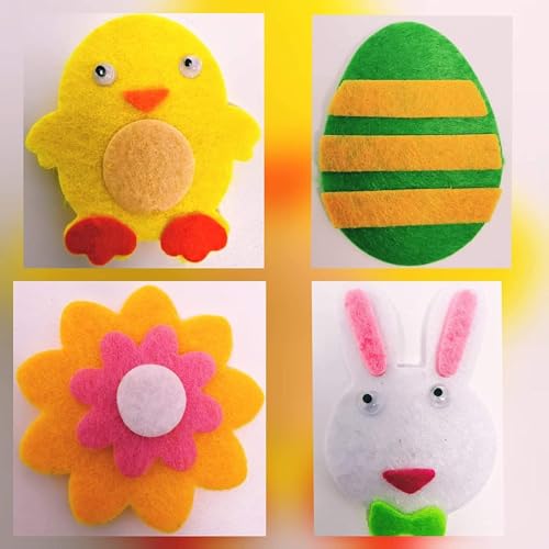 YLAB - 32 Easter Felt Stickers - Craft/Card/Bonnet Making Decorating