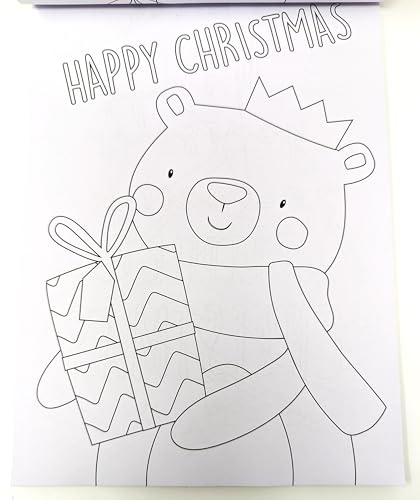 A4 Christmas Colouring Book β 80 Festive Pages + Mini Colouring Pencils β Stocking Filler Gift for Kids & Adults