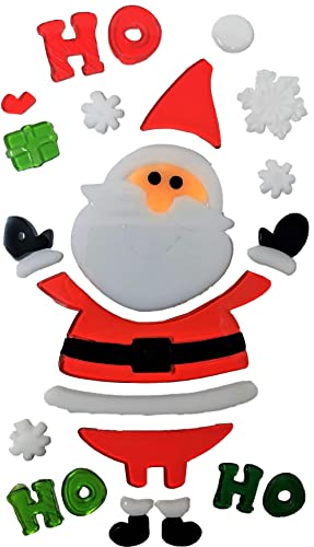 6 Sheet Christmas Gel Window Clings β Santa, Snowman, Penguin & Festive Icons β Reusable Decoration Stickers β 25 Γ 14 cm Sheets