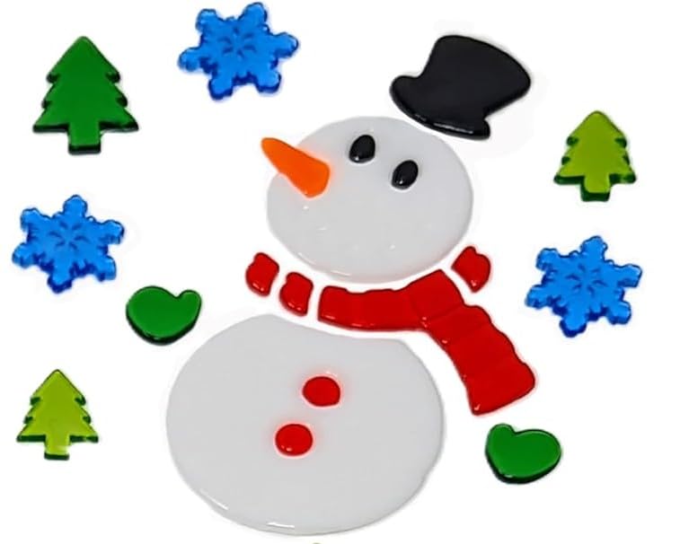4 Sheet Christmas Gel Window Clings β Santa, Snowman, Penguin & Tree β Reusable Festive Decorations β 19 Γ 19 cm Sheets