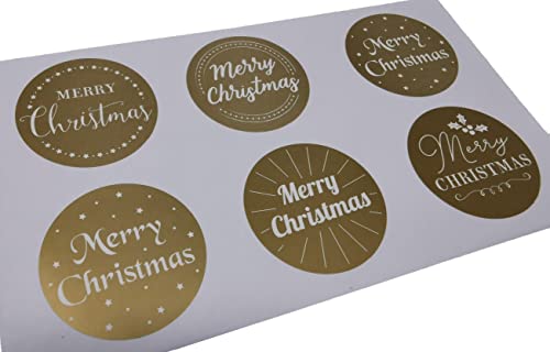 500 Gold Round Christmas Stickers – 4cm – Festive Self-Adhesive Gift Labels for Wrapping & Crafting - You Love a Bargain