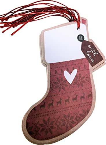 8 Luxury Christmas Gift Tags β High Quality Stocking Design Present Labels with String