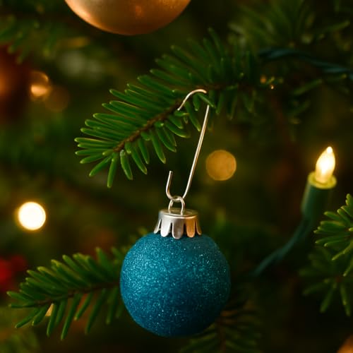 YLAB 300 Silver Bauble Hooks for Christmas Tree Decorations – Mixed Sizes (3.5cm & 6cm) – Strong Metal Ornament Hooks for Hanging Baubles, Tree Decor, Garlands & Wreaths