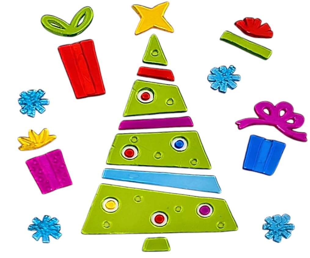 4 Sheet Christmas Gel Window Clings β Santa, Reindeer, Penguin & Polar Bear β Reusable Decoration Stickers β 20 Γ 20 cm Sheets