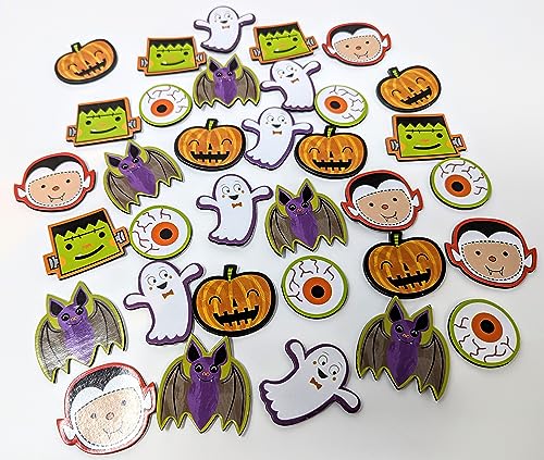 36 Halloween Foam Stickers for Kids – Peel & Stick Craft Pack – Ghost, Pumpkin, Bat, Dracula & More – Spooky Party Favours, Arts & Crafts Decorations, Scrapbooking