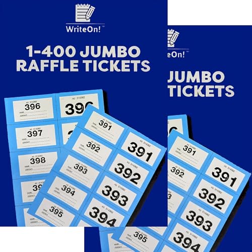 ποΈ 2-Pack Jumbo Raffle Ticket Books β Choose Colour β 800 Extra Large Tickets (1β400 per Book) β Fundraising, Cloakrooms & Events