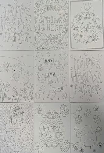 10 Colour Your Own Easter Cards with Envelopes - Craft - Eco Packaging