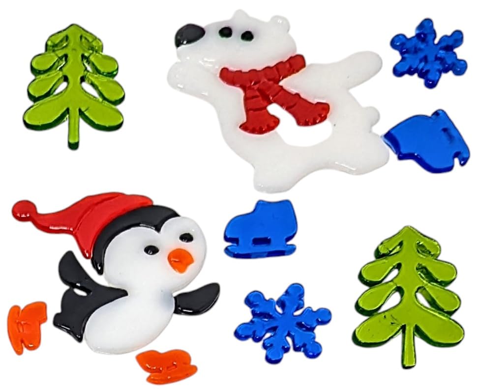4 Sheet Christmas Gel Window Clings β Santa, Reindeer, Penguin & Polar Bear β Reusable Decoration Stickers β 20 Γ 20 cm Sheets