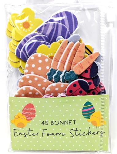 45 Easter Foam Stickers - for Bonnet Making, Craft and Card Making