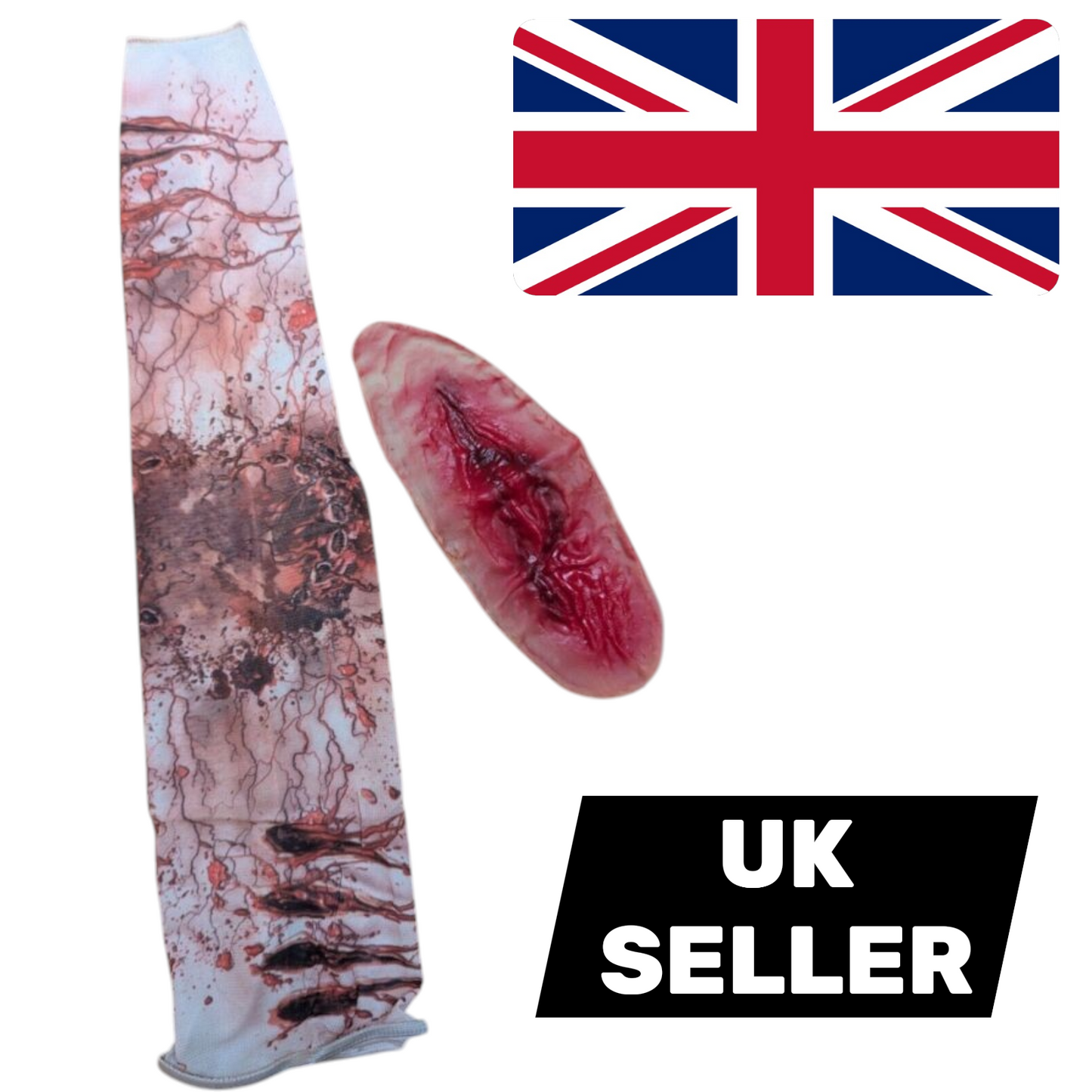 Zombie Bite Sleeve & Scar Wound – Halloween Costume Accessories - UK SELLER