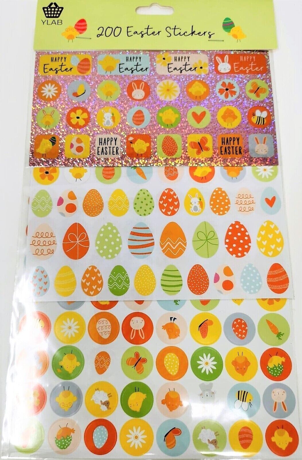 200 Easter Stickers - Chick, Egg, Bunny, Flowers - Craft / Card Making