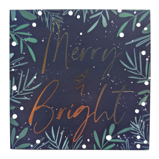 10 Christmas Cards with Envelopes – 14x14cm – Stag & Merry and Bright Designs