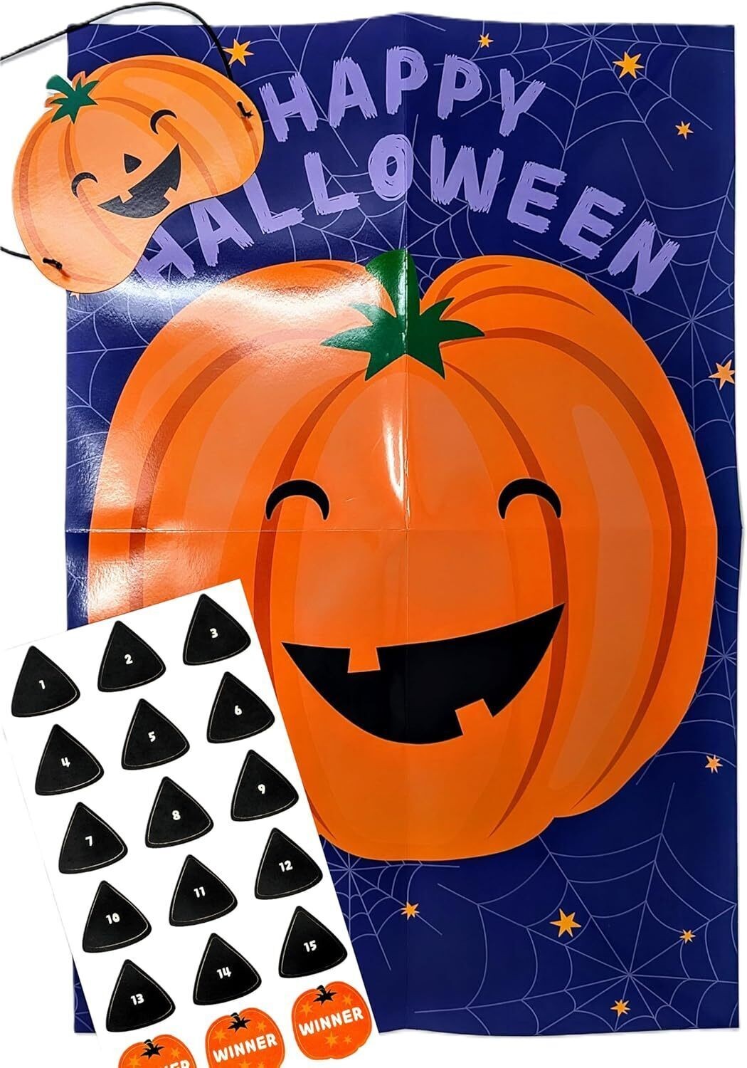 Halloween Party Game for Kids – Pin the Nose on the Pumpkin, Vampire or Skeleton
