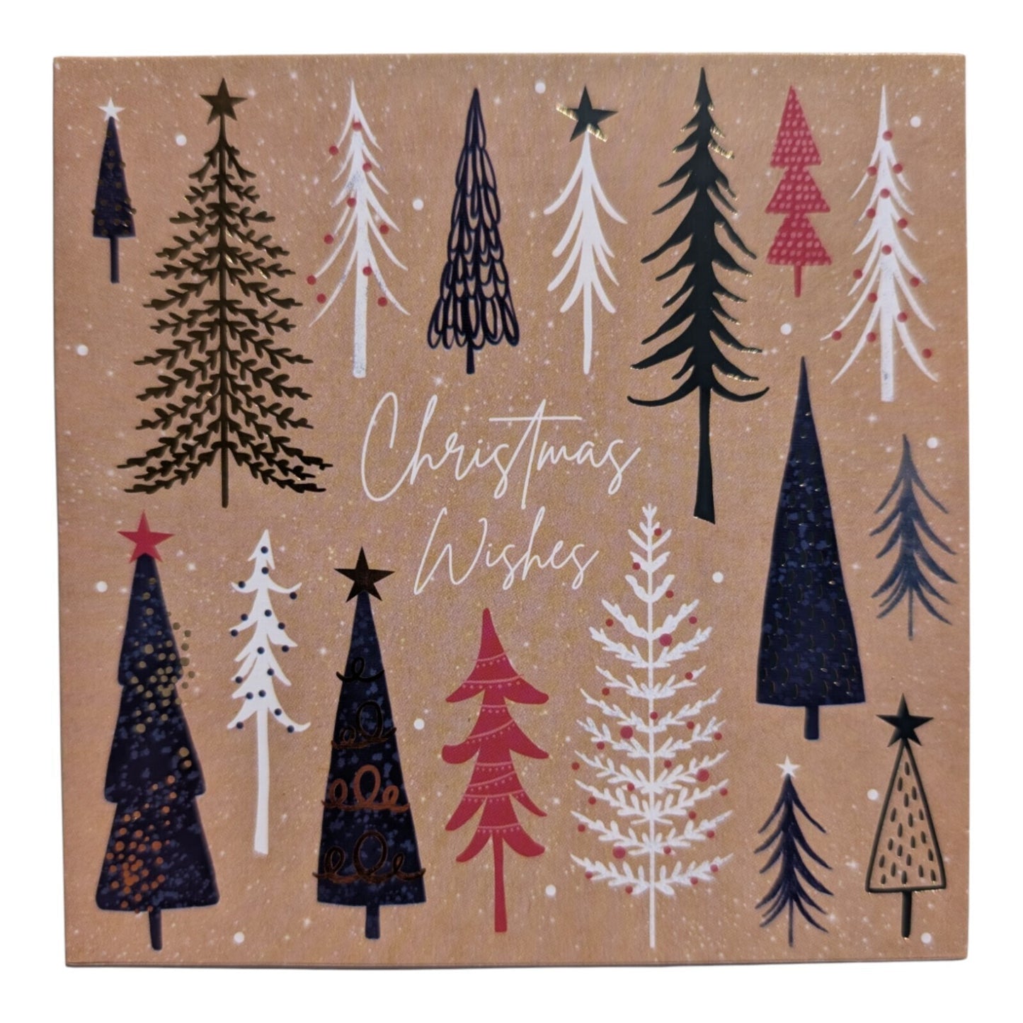 10 Christmas Cards with Envelopes – Winter Scene & Tree Designs – 14cm
