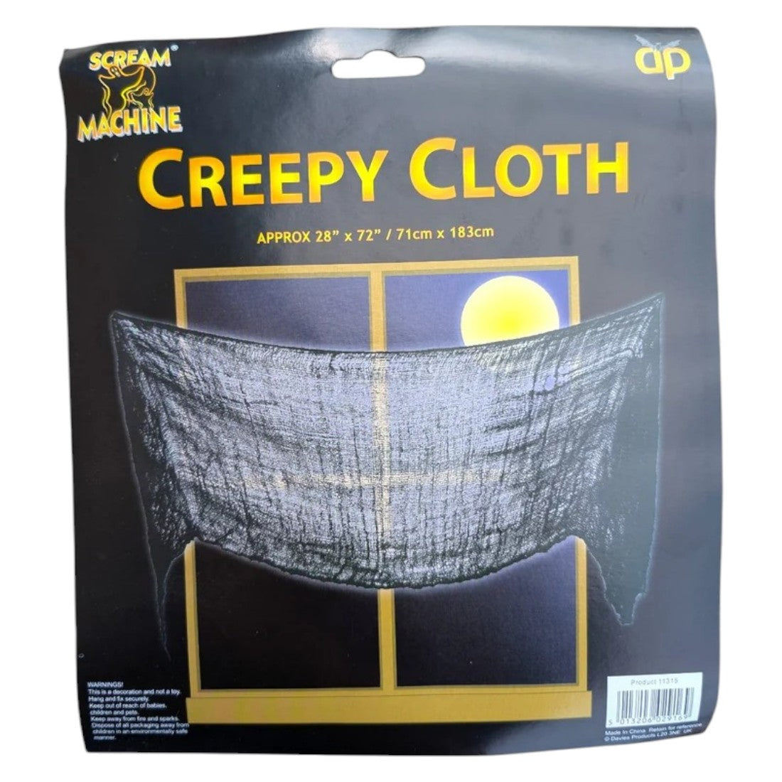 (2-Pack) Scream Machine Creepy Cloth – Black Halloween Decoration (71cm x 183cm)