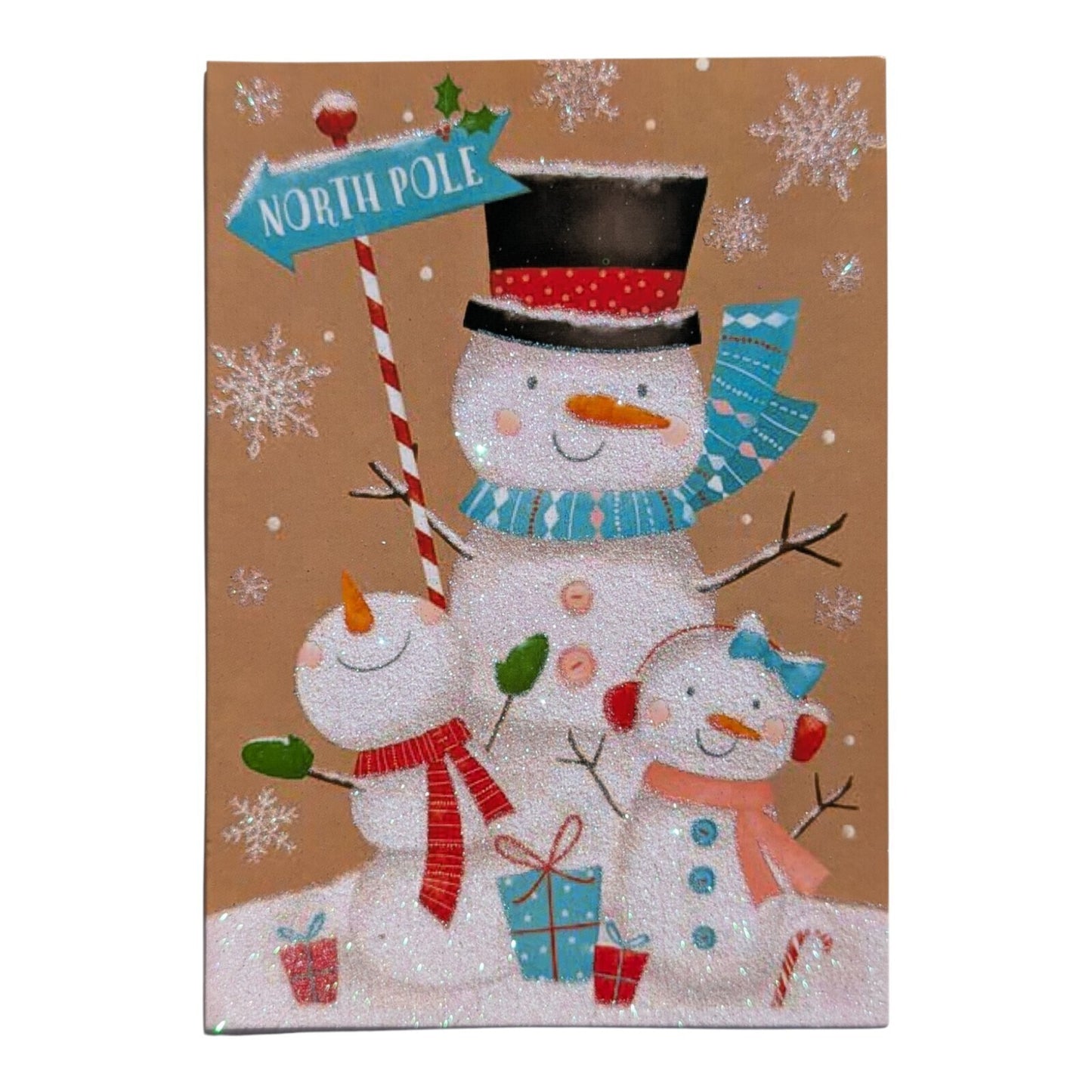 10 Snowman Christmas Cards with Envelopes – 15.3x11cm – 2 Festive Design