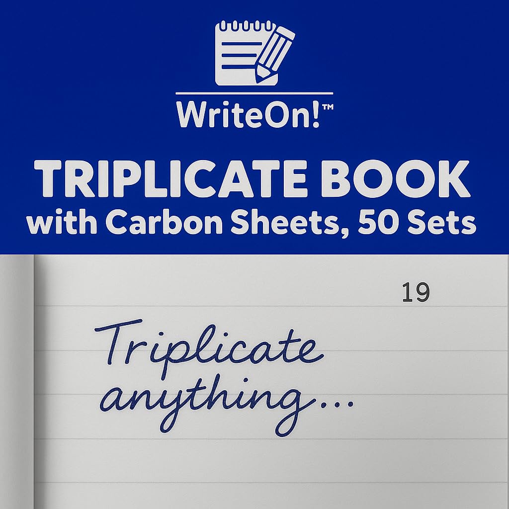 Half Size Triplicate Book with Carbon Sheets - Pages 1-50