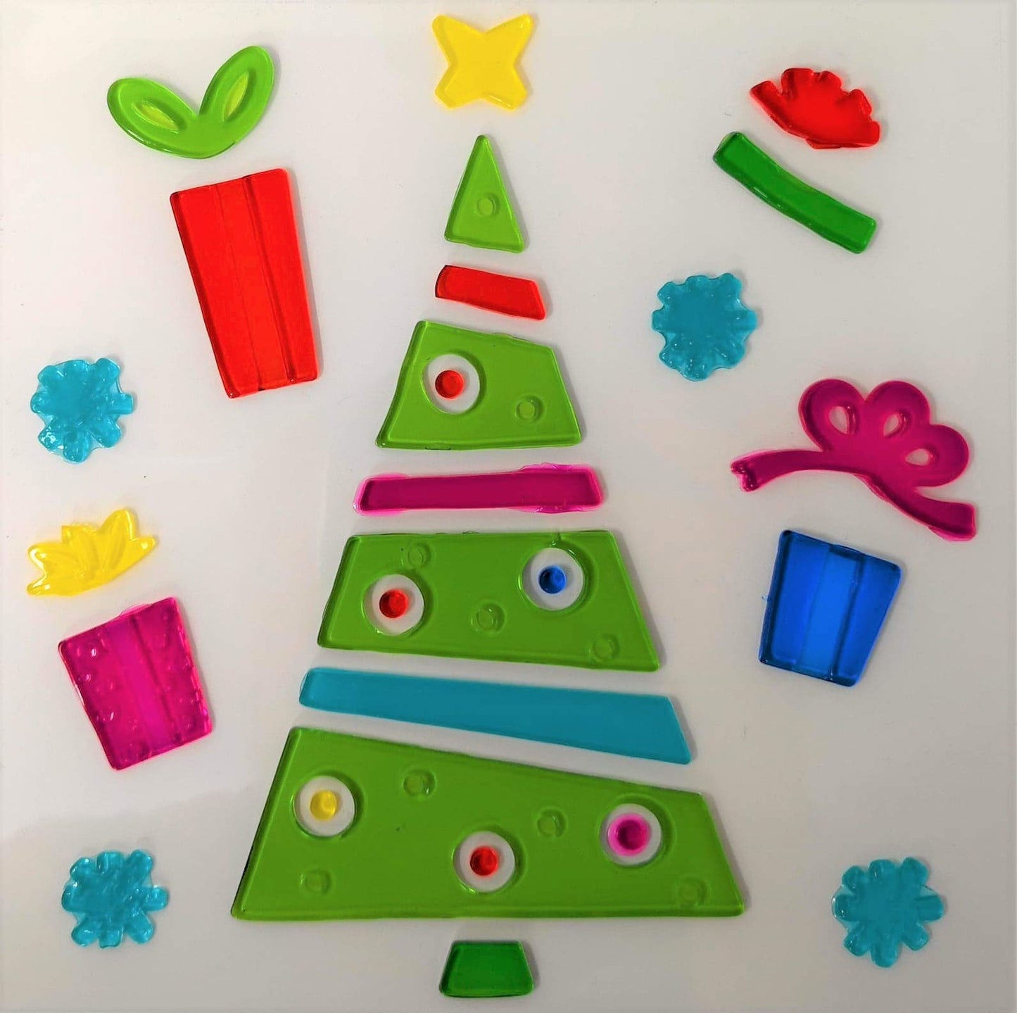 Christmas Window Stickers, 4 Sheets, Christmas Gel Clings (Design 2)