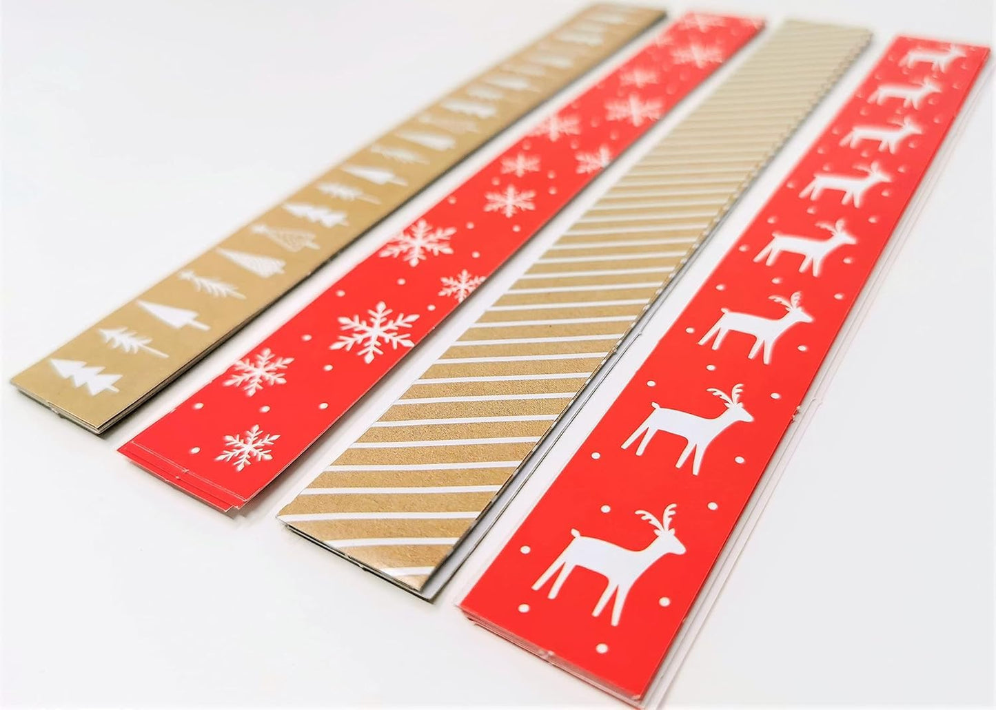240 Christmas Kraft Paper Chains - 3 Packs of 80 - Easy to Assemble: Peel and Seal