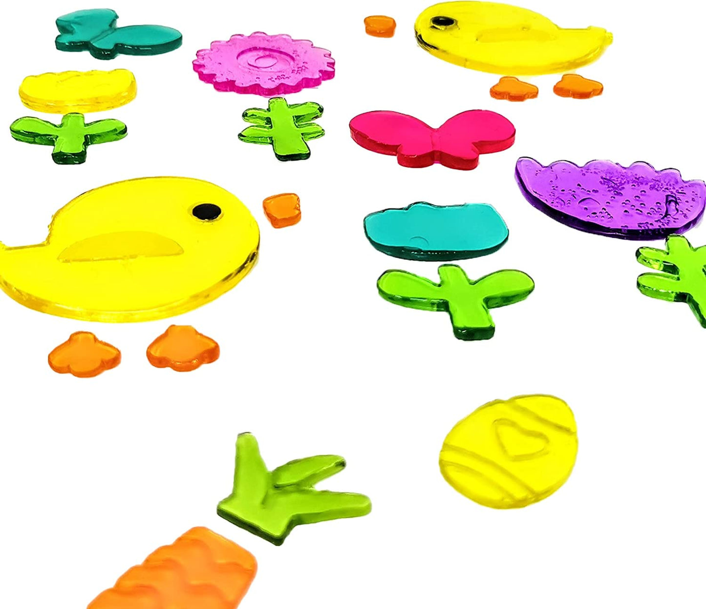 Easter Gel Window Stickers β 4 Sheets of Reusable Decorations | Easter Bunny, Chick, Eggs & Flowers | Easy to Apply & Remove | Festive Home Decor