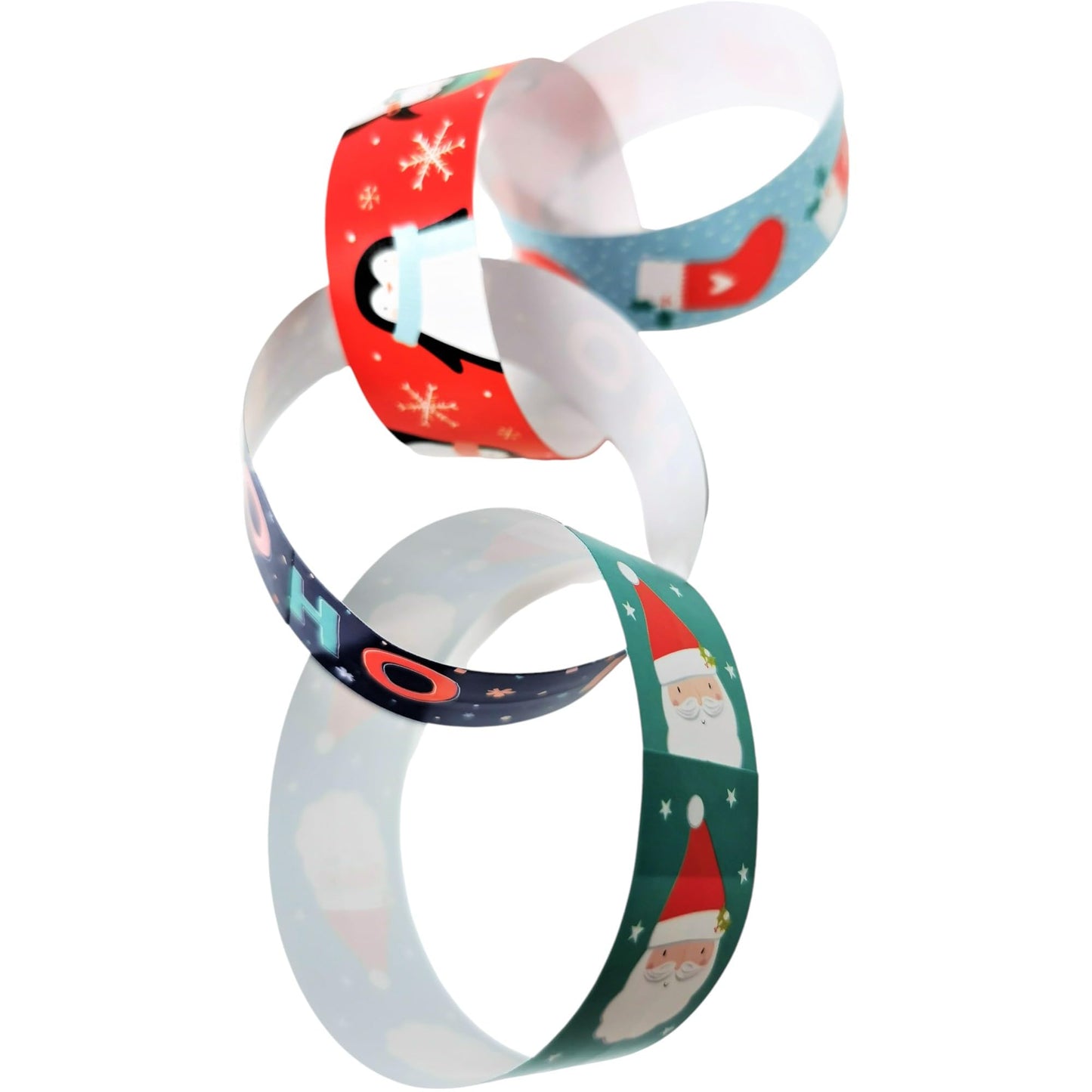80 Christmas Paper Chains – Peel & Seal Festive Decoration Strips (22.2 × 2.7 cm)