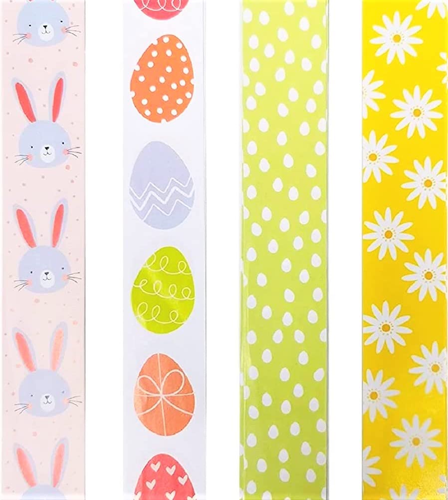 YLAB 80 Easter Paper Chain Decorations – Colourful Bunny, Egg & Flower Designs – Easy Peel & Seal Assembly – Craft – Fun Spring & Easter Decor for Home, Classroom & Parties