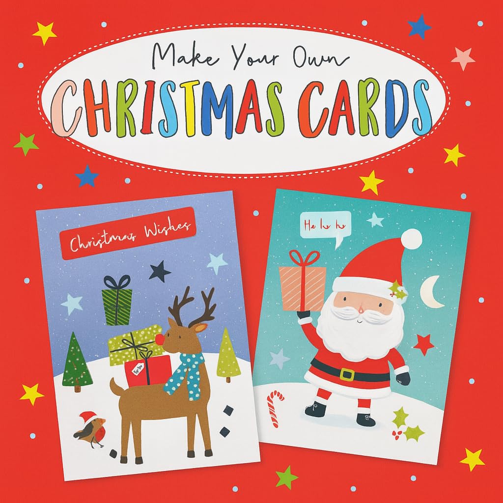 Make Your Own Christmas Cards Kit for Kids β 6 DIY Cards with Envelopes, Stickers & Pop-Out Decorations β Ages 3+