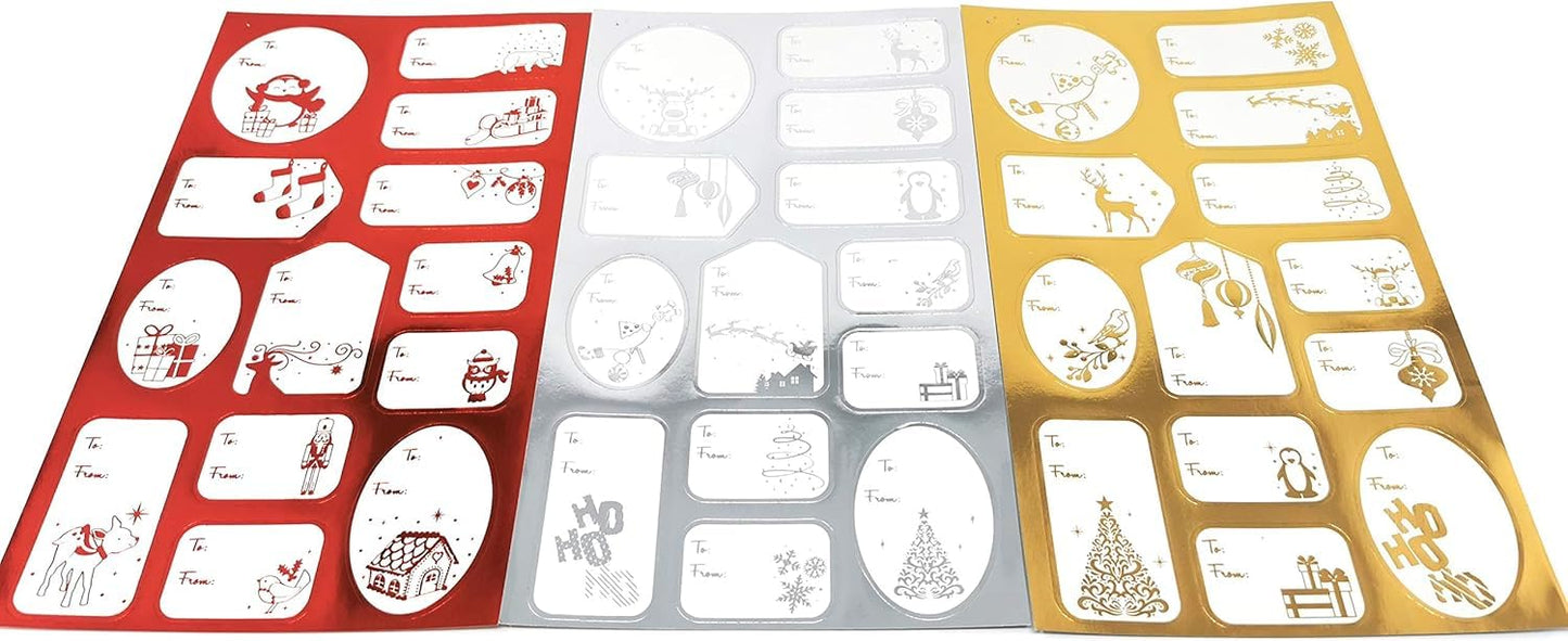 2x 20017 150 RED GOLD SILVER LABELS