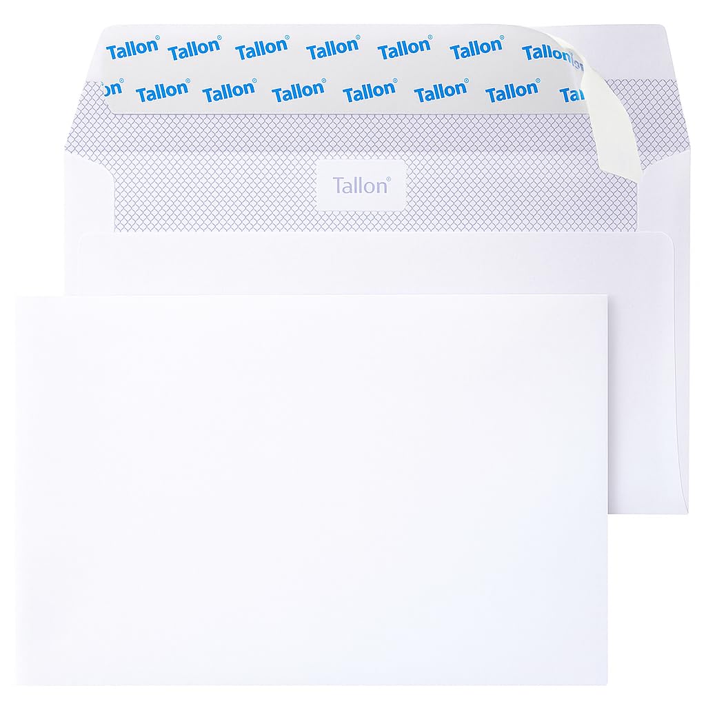 100 Premium White C6 Envelopes – Peel & Seal – 80gsm – Security Printed Interior – Fits A5 Folded/A6 Cards