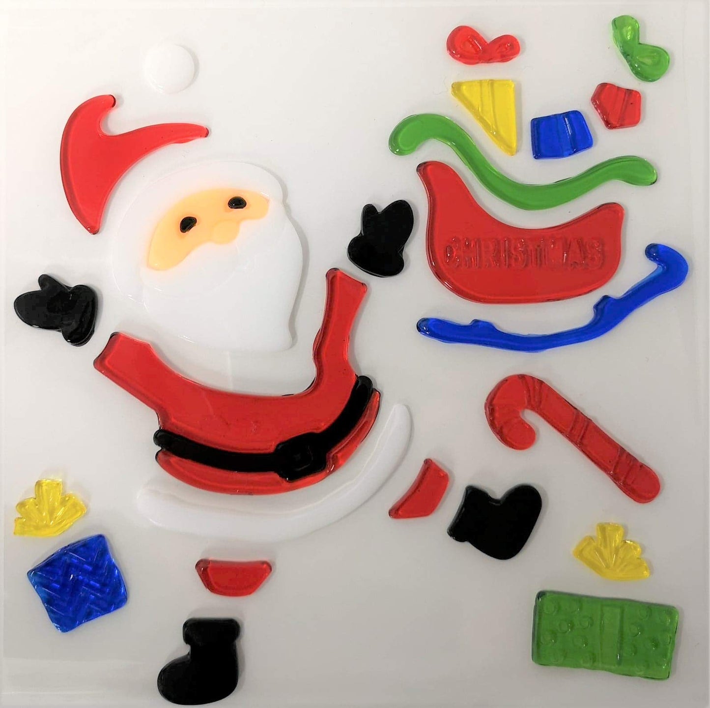 Christmas Window Stickers, 4 Sheets, Christmas Gel Clings (Design 2)