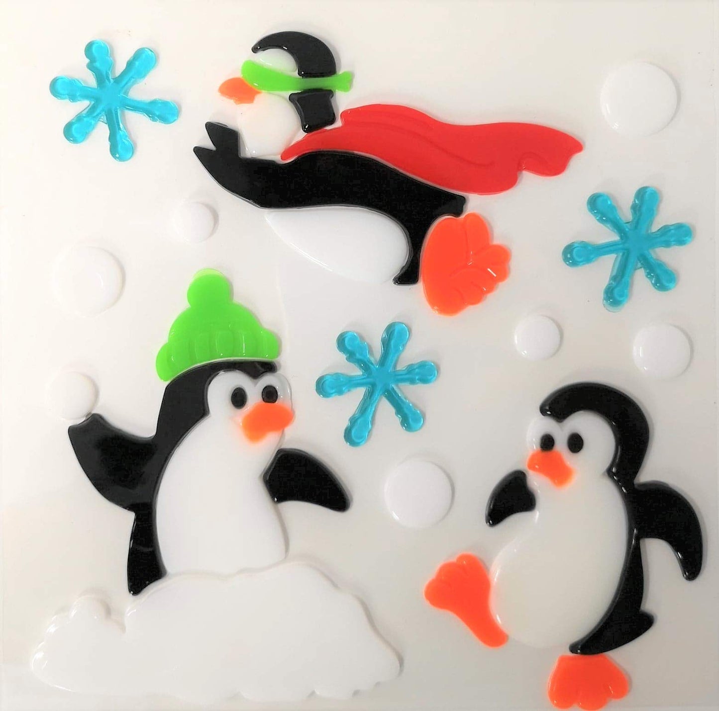 Christmas Window Stickers, 4 Sheets, Christmas Gel Clings (Design 2)