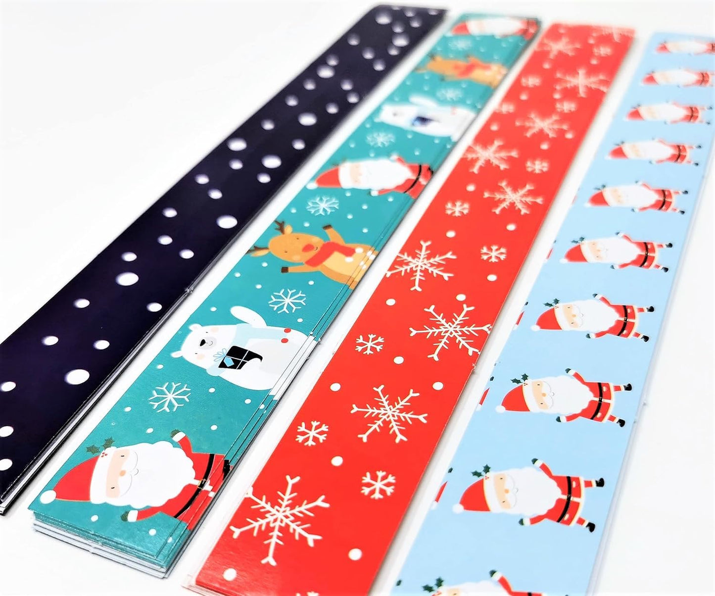240 Christmas Cute Paper Chains - 3 Packs of 80 - Easy to Assemble: Peel and Seal