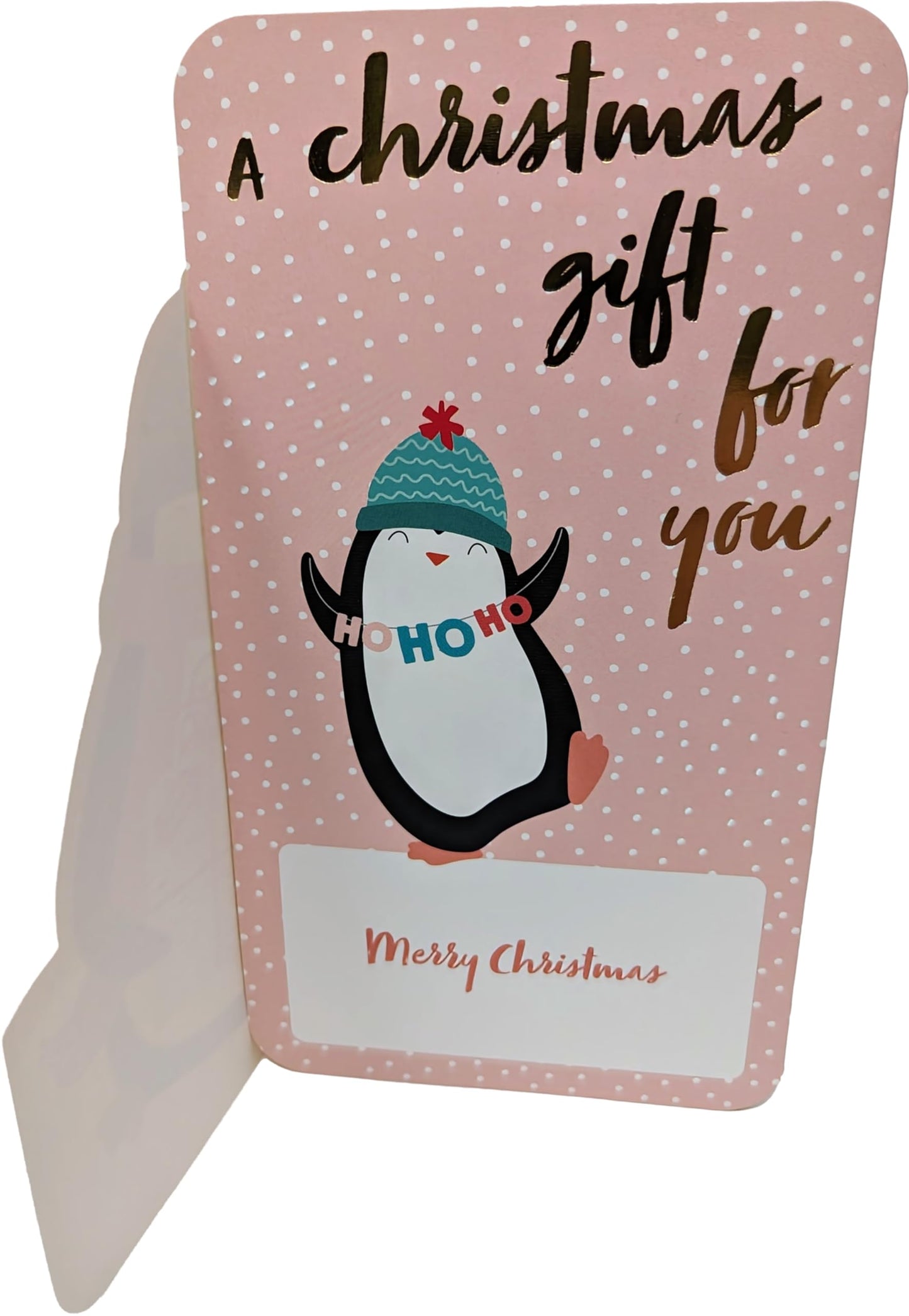 4-Pack Kids Christmas Money Wallets with White Envelopes – Gold Foil Santa, Reindeer, Penguin & Christmas Tree Designs – 16 x 9 cm