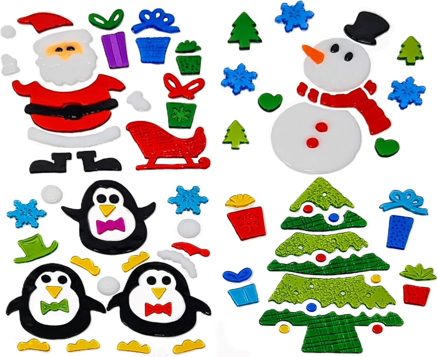 16 Sheets Christmas Window Gel Clings β Festive Reusable Stickers for Windows, Mirrors & Glass β 19Γ19cm