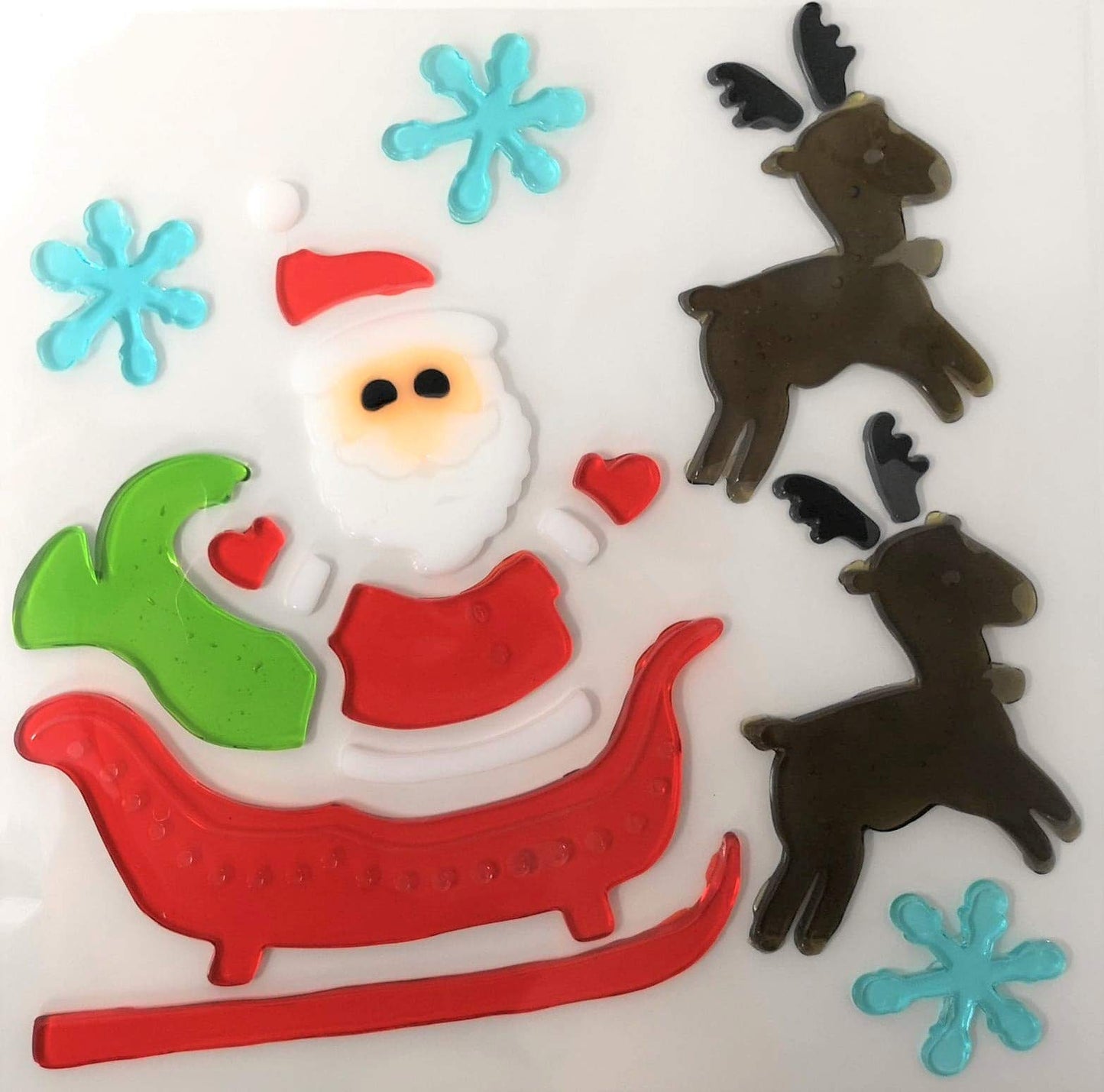 Christmas Window Stickers, 4 Sheets, Christmas Gel Clings (Design 3)