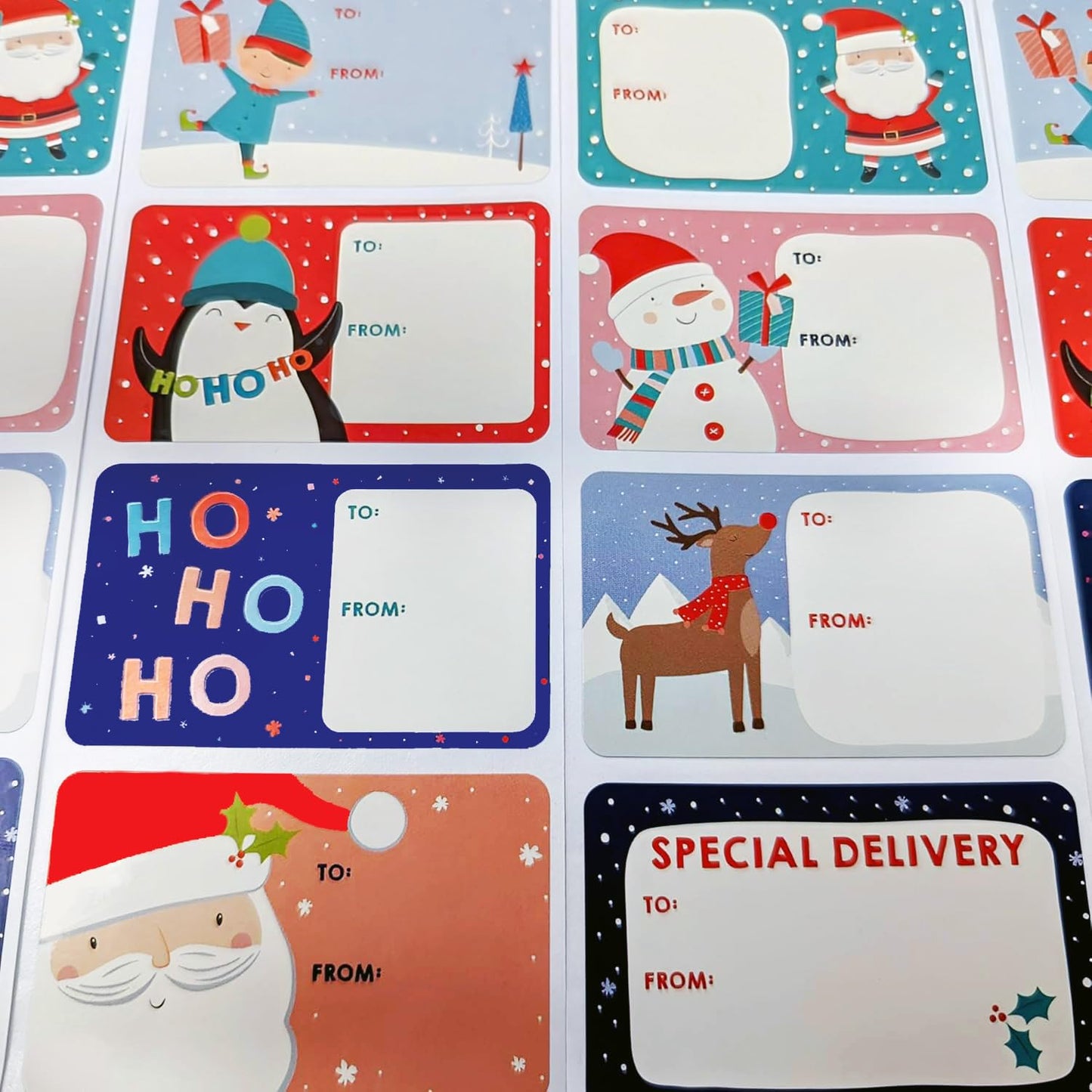 100 Kids Cute Christmas Gift Label Stickers β Fun Festive Tags with Santa, Snowman, Reindeer & More