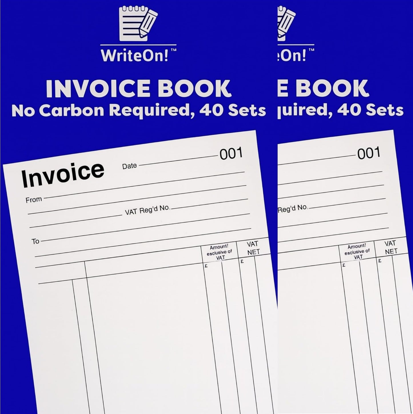 A5 Duplicate Invoice Book – 40 Pages – NCR No Carbon Required – Easy Tear Perforated Pages – Pre-Printed Index for Small Businesses & Freelancers
