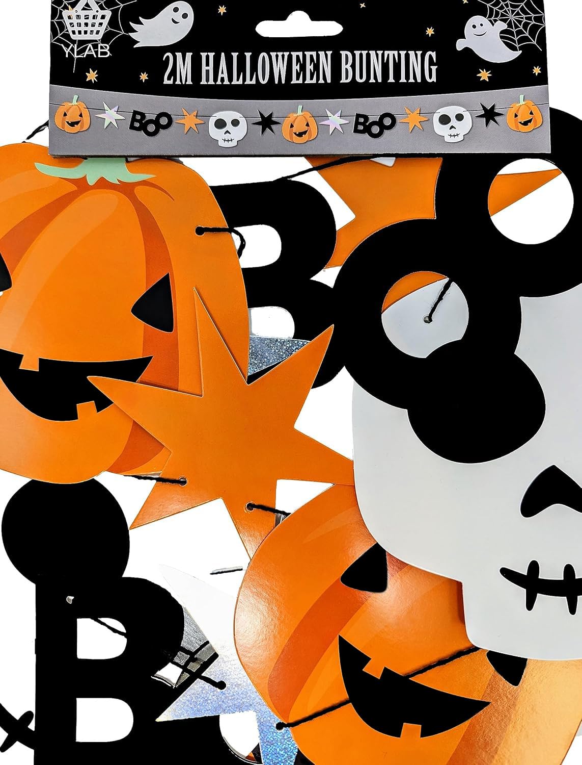 π Pumpkin & Skull Halloween Bunting β 2 Metres β Pre-Strung & Reusable Party Garland