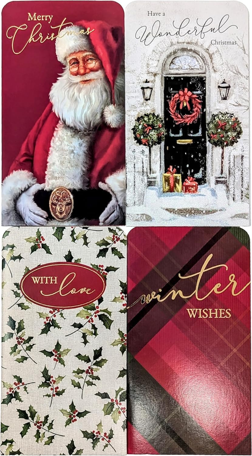 12 Christmas Money Wallets with Envelopes β Cash Gift Holders β Assorted Designs β Festive Money Cards for Children & Adults - Choose Design: