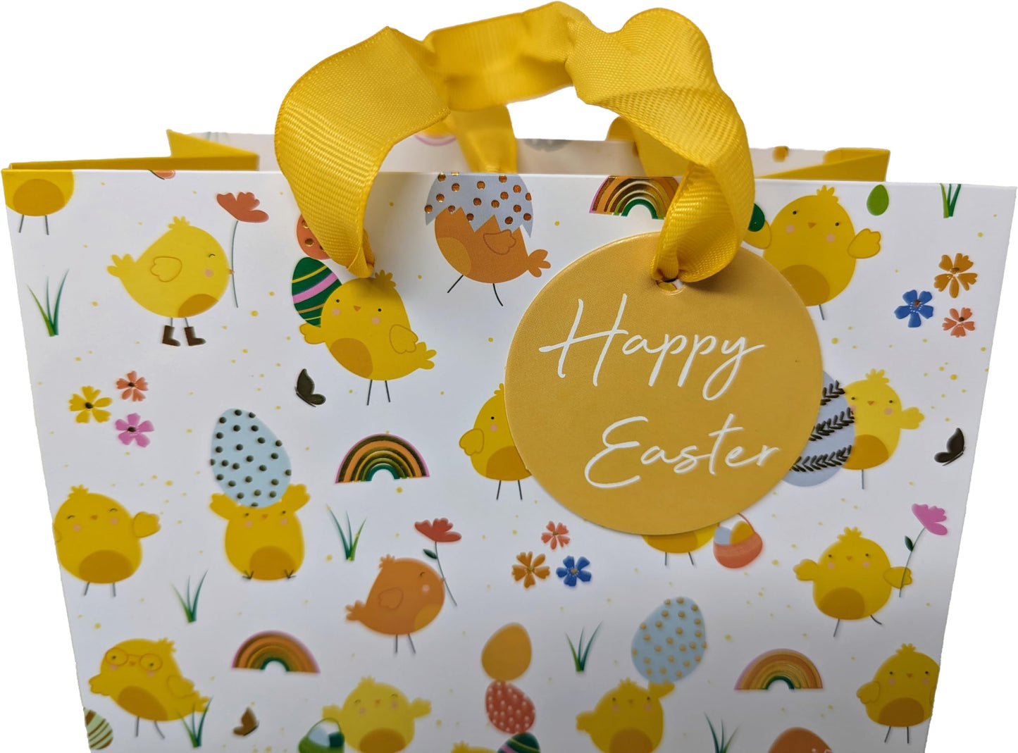 2 Luxury Easter Bunny & Chick Gift Bags - Medium: 23x18x10.2cm