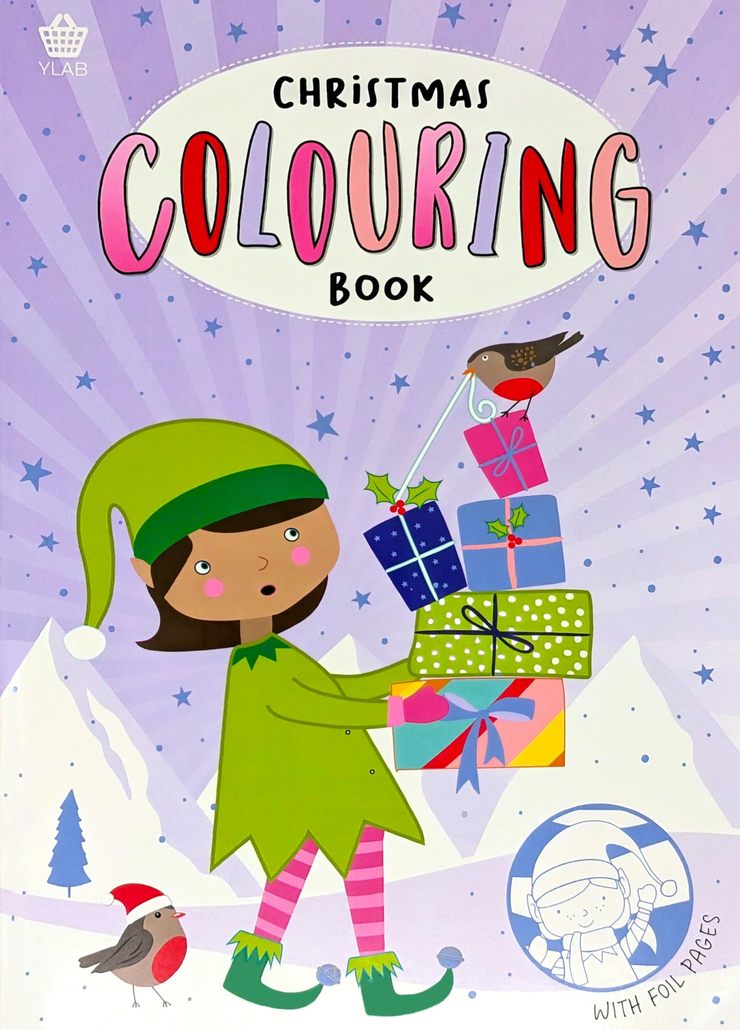 2-Pack Christmas Colouring Books β A4 Size β 4 Foil Pages + 20 Colouring Pages Per Book β Stocking Filler Gift for Kids Ages 3+
