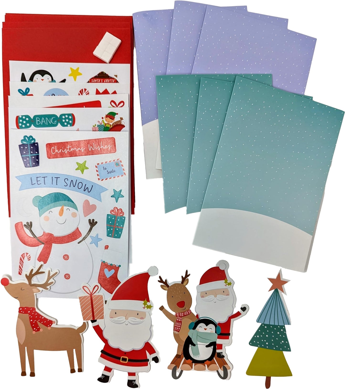 Make Your Own Christmas Cards Kit for Kids β 6 DIY Cards with Envelopes, Stickers & Pop-Out Decorations β Ages 3+