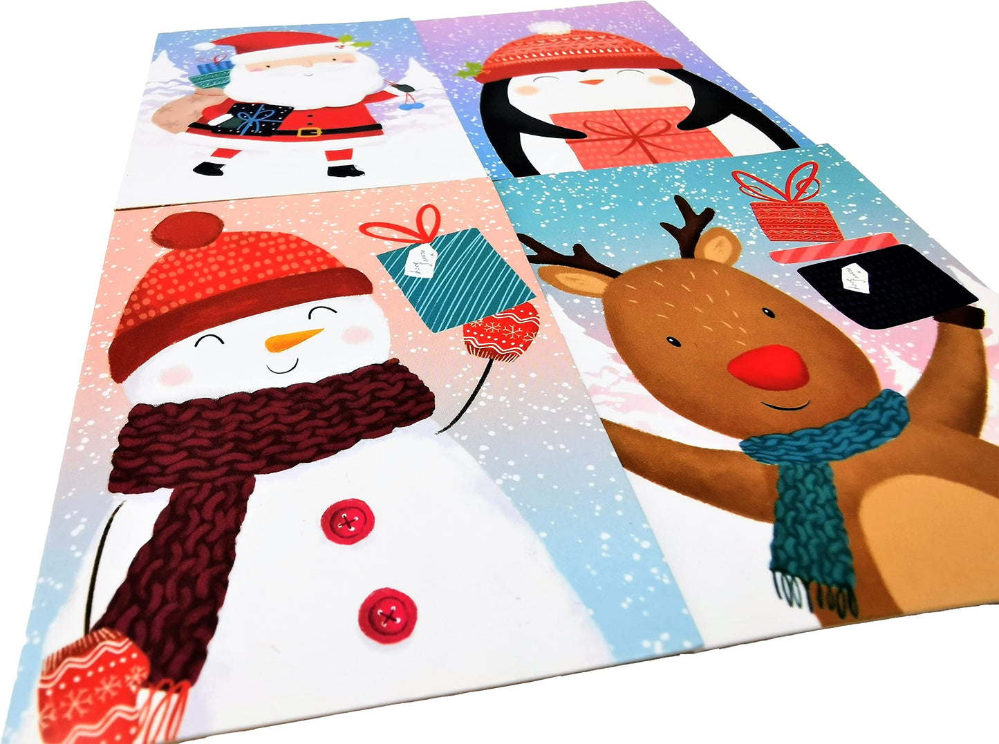 16 Mini Christmas Cards - Ideal for School Children - Fun Kids Designs