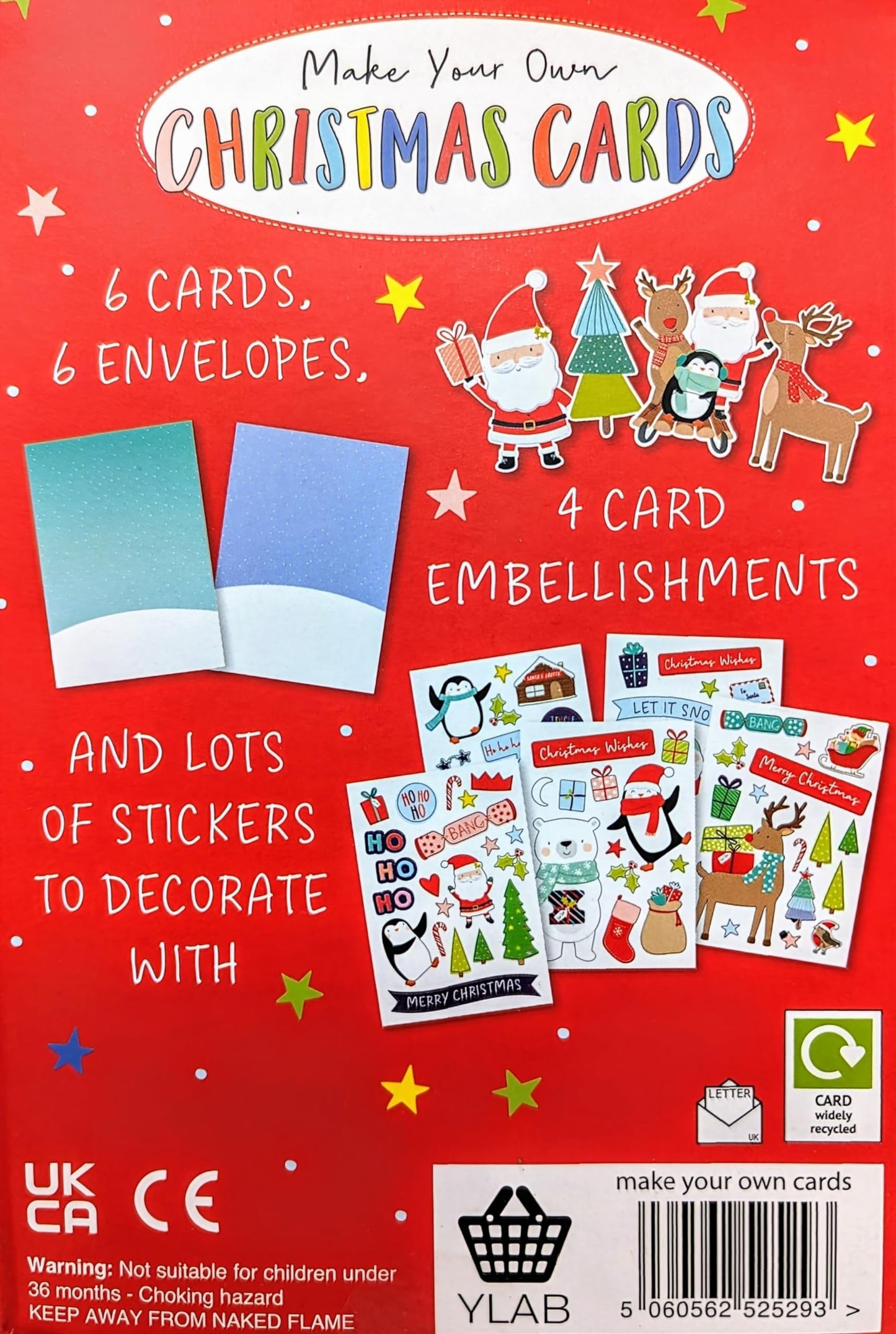 Make Your Own Christmas Cards Kit for Kids β 6 DIY Cards with Envelopes, Stickers & Pop-Out Decorations β Ages 3+