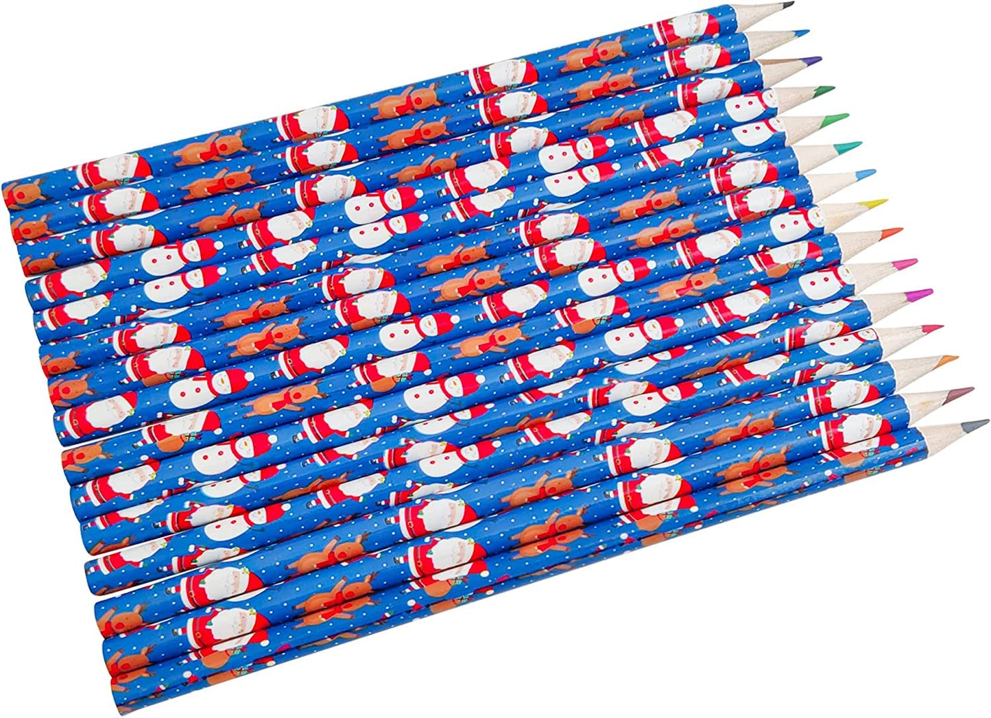 15 Christmas Colouring Pencils โ Festive Santa, Snowman & Reindeer Designs for Kids