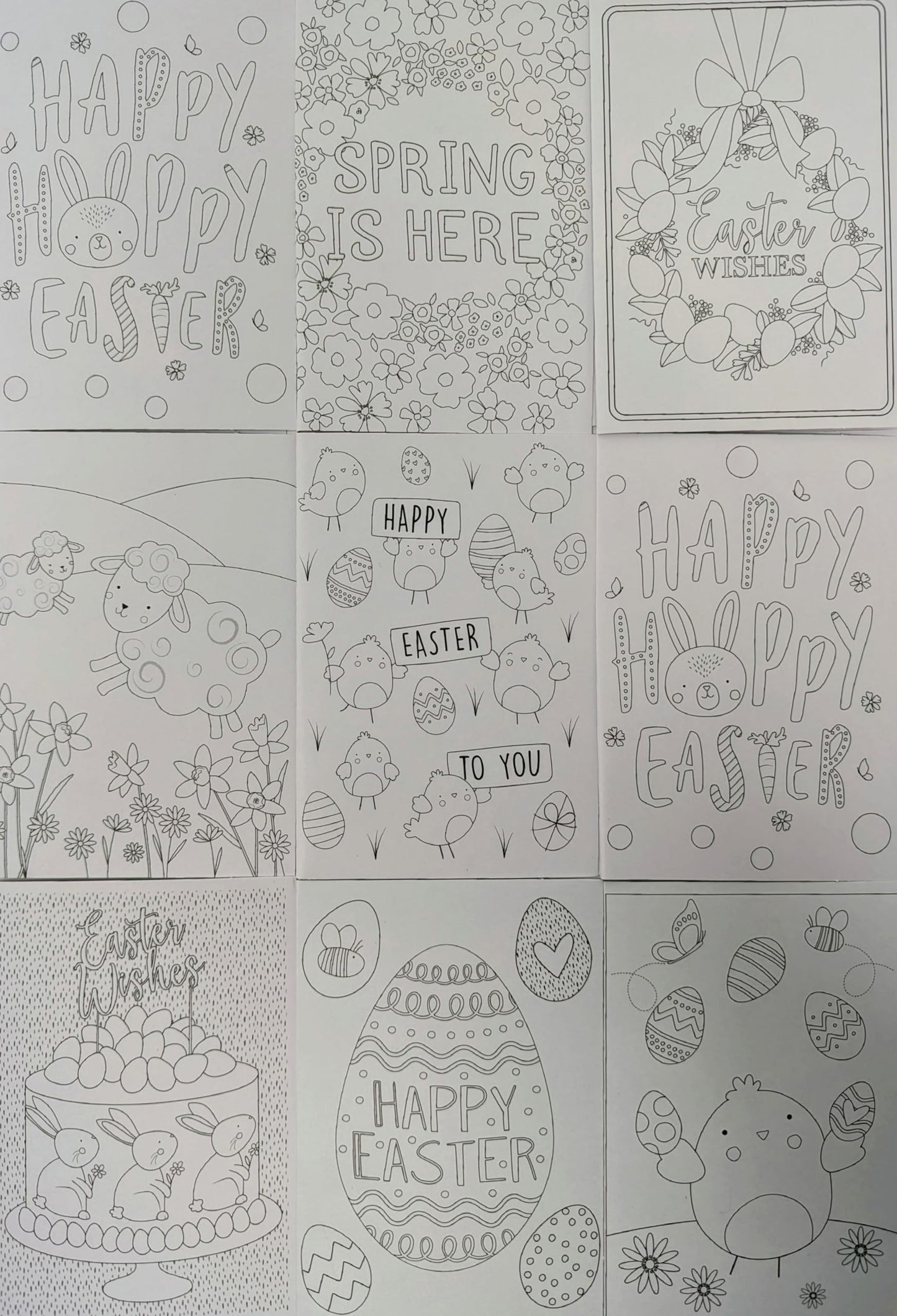10 Colour Your Own Easter Cards with Envelopes – Kids Colouring Activity | Eco-Friendly Packaging | Fun Craft