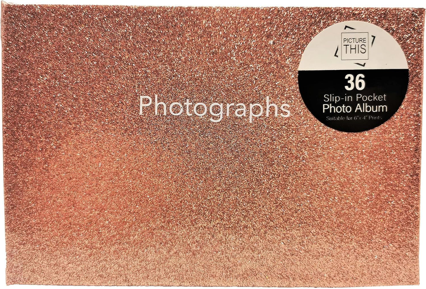 2 Pack Glitter Rose Gold Photo Albums β Holds 36 Photos Each β 6" x 4" β Slip-In Pockets